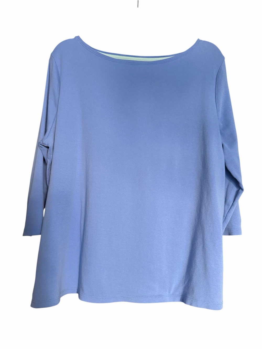 Talbots Bateau Neck Pima Cotton 3/4 Length Sleeve Top NWOT